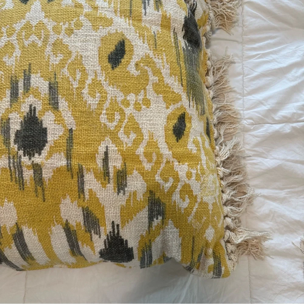 RAJ Bespoke Pottery Barn Bohemian Ikat Indian Moroccan Pillow with tassels